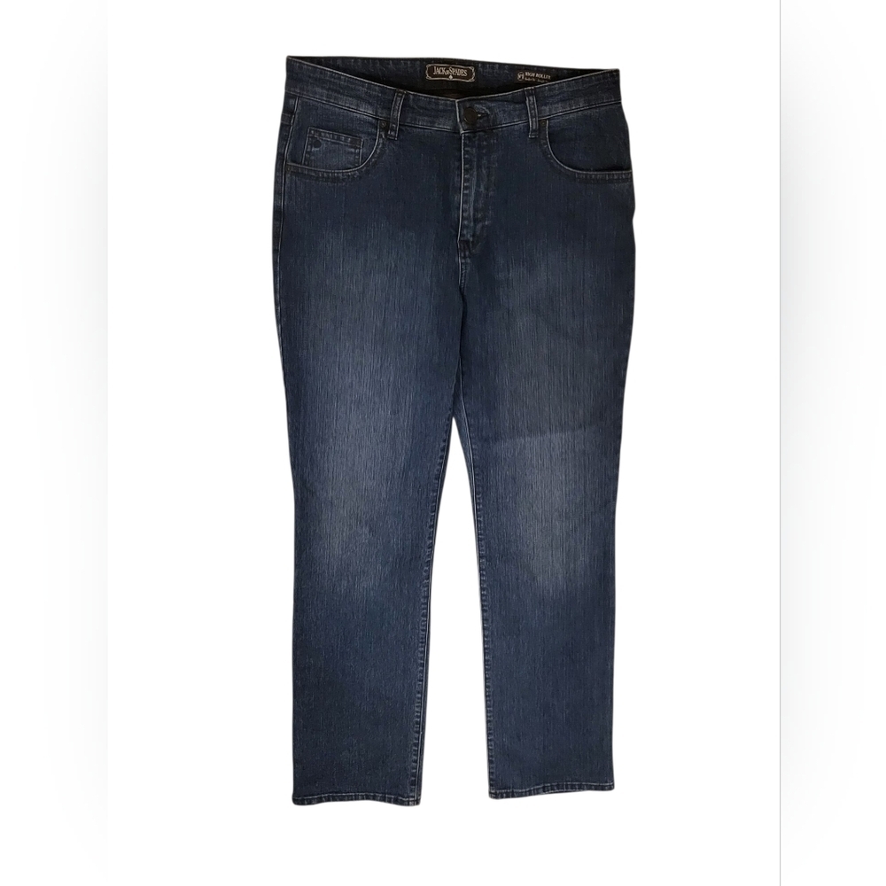 Jack of Spades Mens High Roller Comfort Straight Leg Medium Wash Jeans 36x34